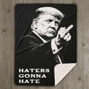 Cobertor Sherpa Meme Engraçado Trump Dedo do Meio 2026