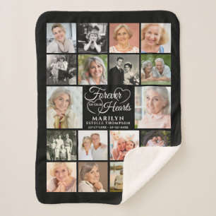 Cobertor Sherpa Memorial 18 Foto Colagem para sempre em nossos Cor
