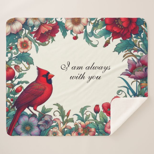 Cobertor Sherpa Memorial do Cardeal Vermelho Oferece Simpatia pelo (Frente (Horizontal))