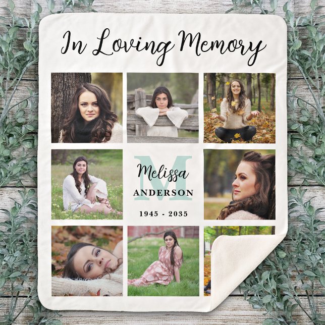 Cobertor Sherpa Memorial Modern In Loving Memory 8 Picture (Criador carregado)