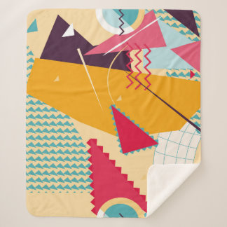 Cobertor Sherpa Memphis Mood: Tendência Geométrica Retroativa