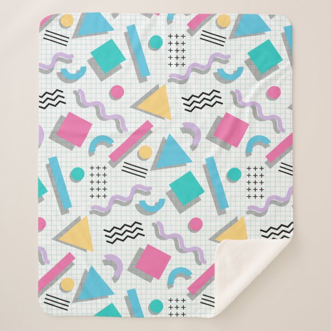 Cobertor Sherpa Memphis Shapes (Frente)