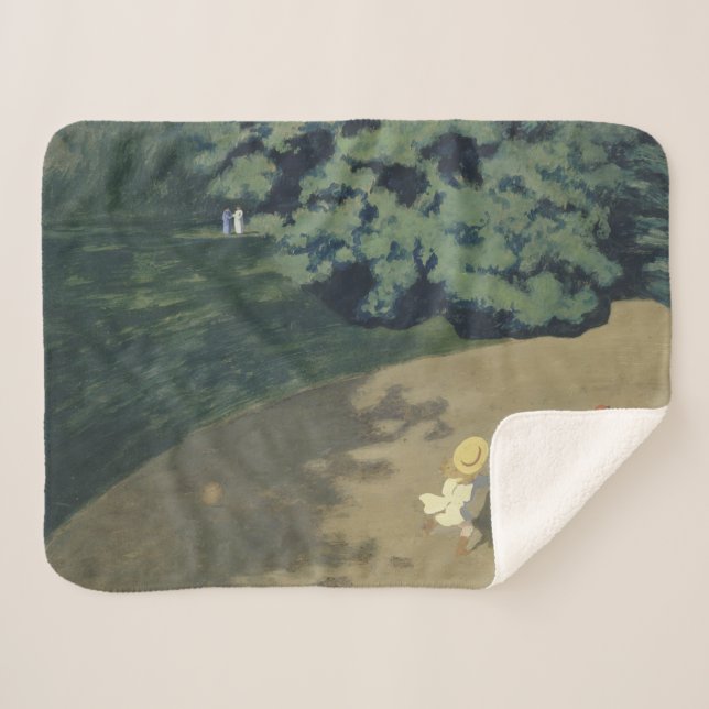 Cobertor Sherpa Menina correndo atrás de uma bola vermelha (infânc (Frente (Horizontal))