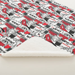 Cobertor Sherpa Menina de maquiagem bonita - Bela kawaii e moda de