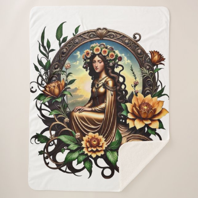 Cobertor Sherpa Menina do Flor (Frente)