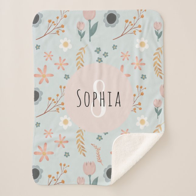 Cobertor Sherpa Meninas Doces De Impressão bobotânica, Pastel, Cut (Frente)