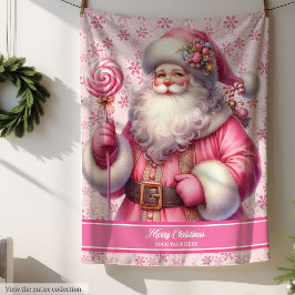 Cobertor Sherpa Meninas Rosa Papai Noel Flancelaria Pinkmas Person