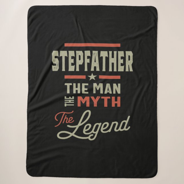 Cobertor Sherpa Mens Stepdad O Homem A Lenda (Frente)