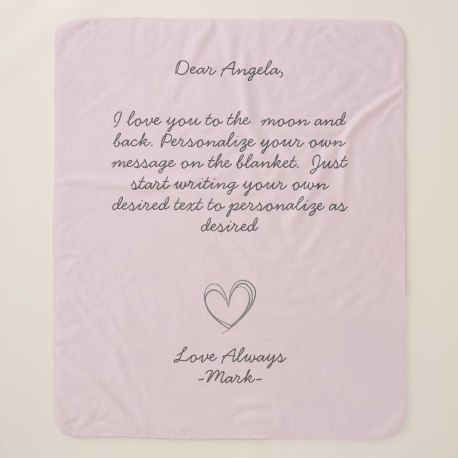 Cobertor Sherpa Mensagem Manuscrita Personalizar Texto  (Frente)
