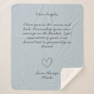 Cobertor Sherpa Mensagem Manuscrita Personalizar Texto