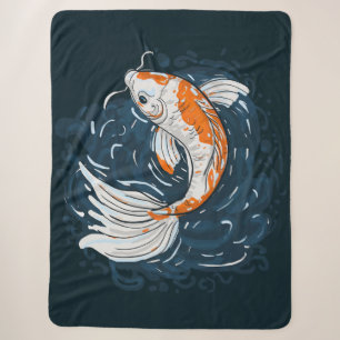 Cobertor Sherpa Mestre de flexão de água de Koi Fish
