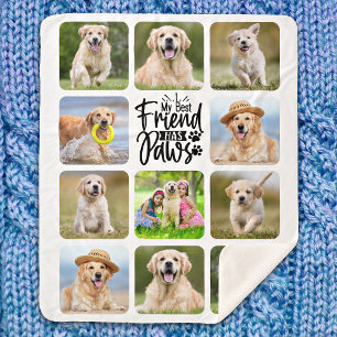 Cobertor Sherpa Meu Melhor Amigo Tem Patas Personalizadas Pet Dog 