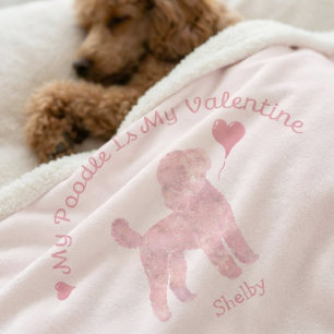Cobertor Sherpa Meu Poodle é meu Namorado Poodle Nome Personalizad