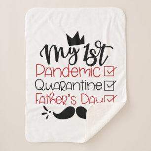 Cobertor Sherpa Meu primeiro Dia de os pais Pandêmico de Quarente