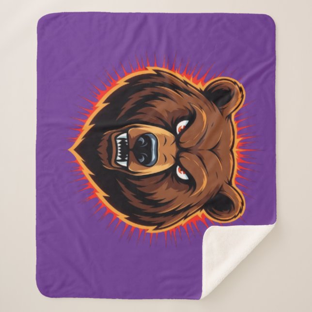 Cobertor Sherpa Mighty Bear – Raw Strength of Nature (Frente)