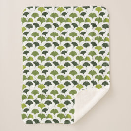 Cobertor Sherpa Minimalist Ginkgo Leaf Pattern – Nature-Inspired