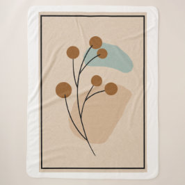 Cobertor Sherpa Minimalista Abstrato Botânico Estética da Natureza