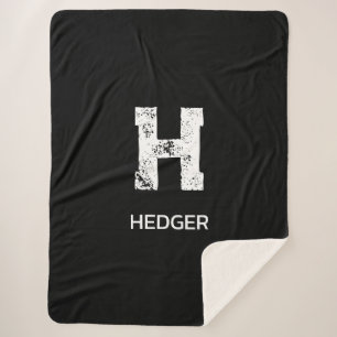 COBERTOR SHERPA MINIMALISTA BRANCA MONOGRAMA DE UMA LETRA NOME PRE
