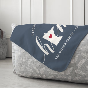 Cobertor Sherpa Minnesota Home State Personalizado