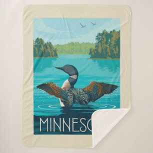 Cobertor Sherpa Minnesota   Loon