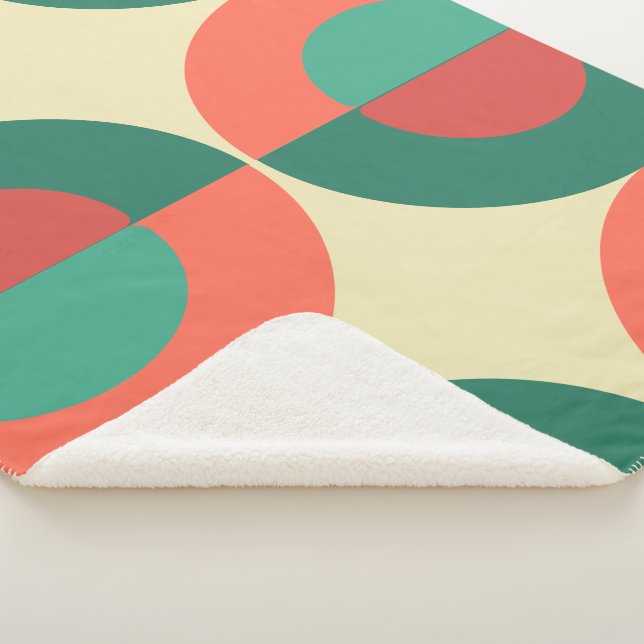 Cobertor Sherpa Mint Modern Coral do Século médio (3/4)
