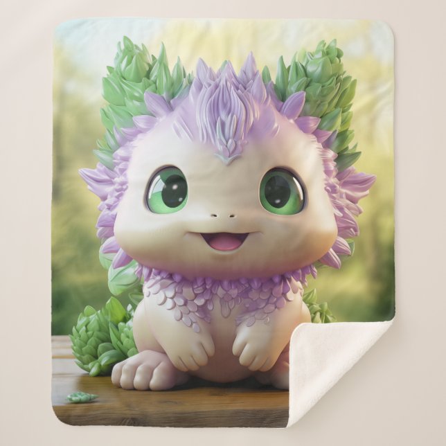 Cobertor Sherpa Minty, o Axolotl encantador (Frente)