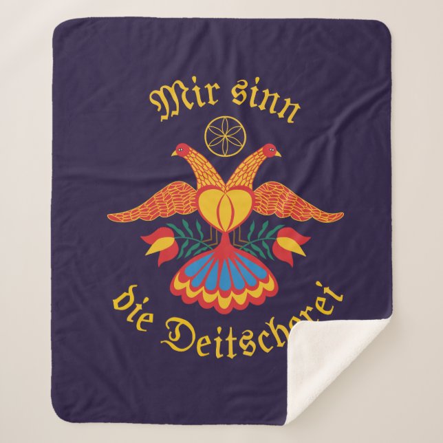 Cobertor Sherpa Mir sinn die Deitscherei - Deitschi Faahne Blanket (Frente)