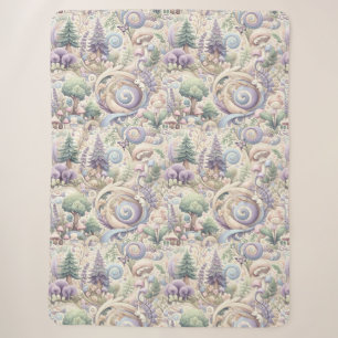 Cobertor Sherpa Mística Pastel Woodland: Um Whirl De Cottagecore