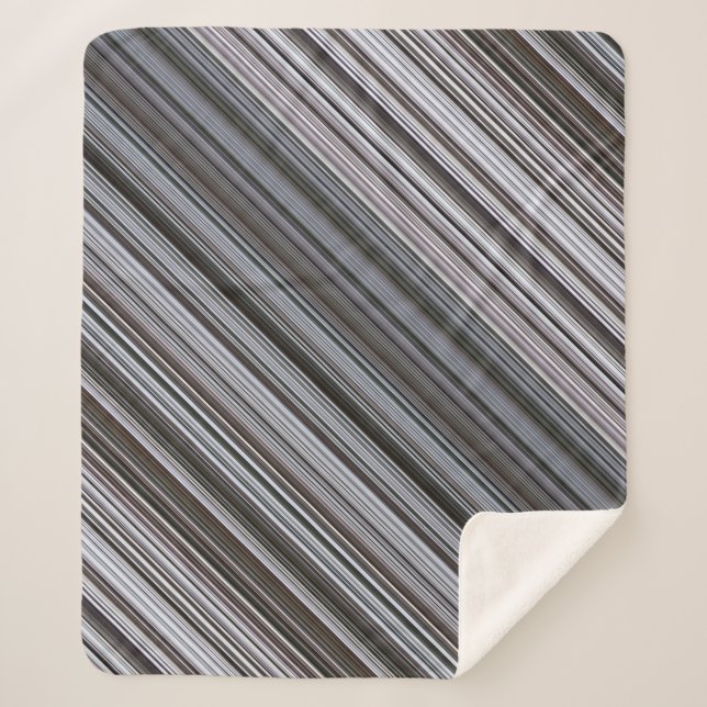 Cobertor Sherpa Misty Feverul e Cinza Stripe (Frente)