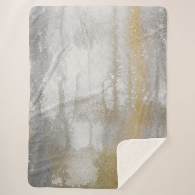 Cobertor Sherpa Misty Wilds Abstrato Watercolor Impressão (Frente)