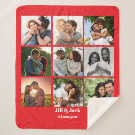 Cobertor Sherpa Modelo de Colagem de Fotos 9 Personalizada para Ca