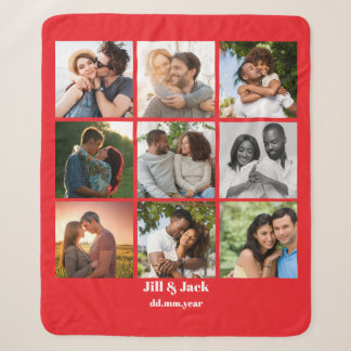 Cobertor Sherpa Modelo de Colagem de Fotos 9 Personalizada para Ca
