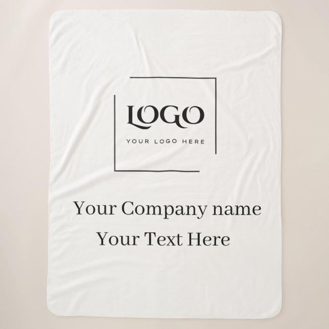 Cobertor Sherpa Modelo de logotipo personalizado elegante (Frente)