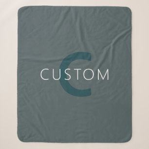 Cobertor Sherpa Modelo de Monograma Personalizável com Estilo