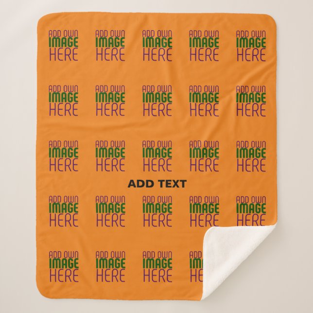 COBERTOR SHERPA MODELO DE TEXTO DE IMAGEM DE LARANJA ESCURA MODERN (Frente)