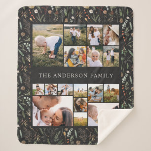 Cobertor Sherpa modelo preto elegante 17 foto-botânico pampas