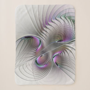 Cobertor Sherpa Modern Abstrato Shy Fantasy Figura Arte Fractal