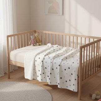 Cobertor Sherpa Modern Black and White Children's Blanket