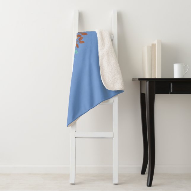 Cobertor Sherpa Modern Boho Floral Home Decor (In Situ)