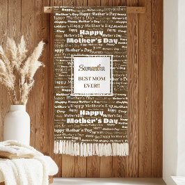 Cobertor Sherpa Modern Brown Lettering Mother’s Day Personalized 