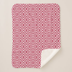 Cobertor Sherpa Modern Crimson Red Geométrico