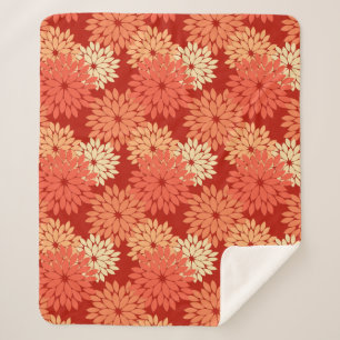 Cobertor Sherpa Modern Floral Kimono Impressão, Mandarin Orange