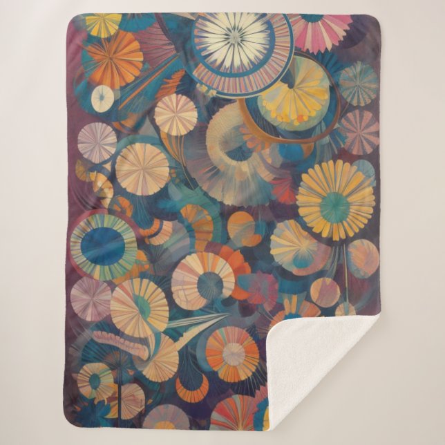 Cobertor Sherpa Modern Floral Sherpa Blanket (Frente)