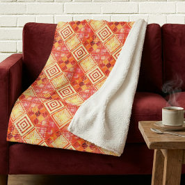 Cobertor Sherpa Modern Geometric Abstract Pattern 