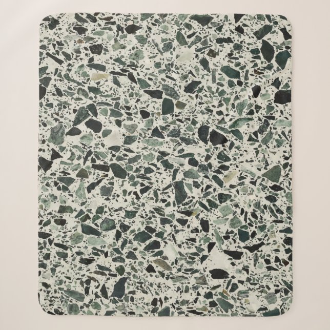 Cobertor Sherpa Modern Green Terrazzo (Frente)