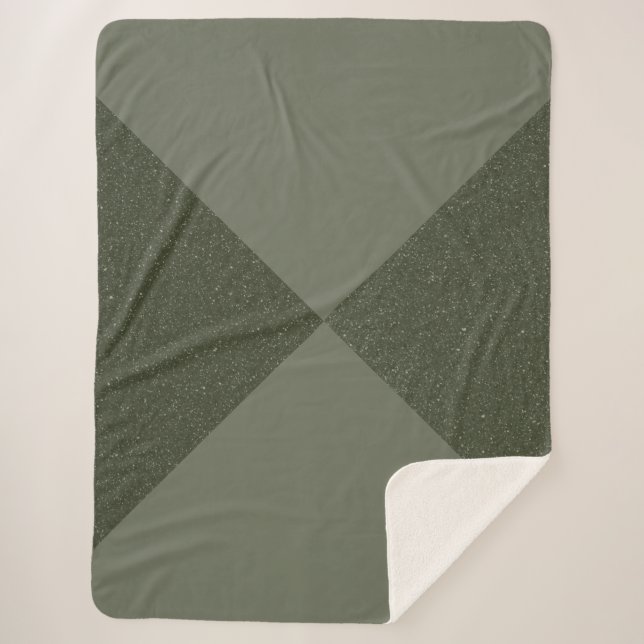 Cobertor Sherpa Modern Moss Green Split Sherpa Blanket (Frente)