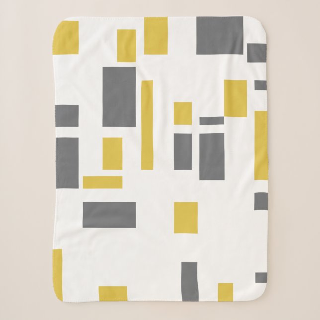 Cobertor Sherpa Modern, simple, cool geometric yellow gray pattern (Frente)