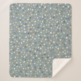 Cobertor Sherpa Modern Terrazzo Padrão Suave Neutro