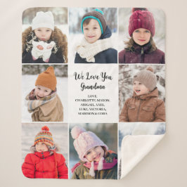 Cobertor Sherpa Modern We Love You 8 Photo Collage