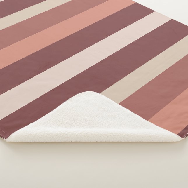 Cobertor Sherpa Moderna Linear | Rosa Antiga & Cobre (3/4)